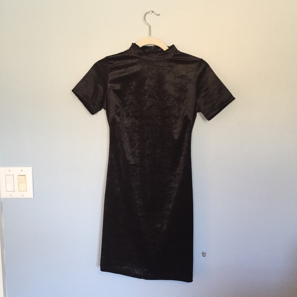 black velvet body con dress